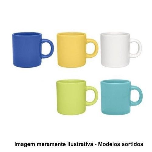 CANECA CERAMICA 270 ML CORES SORTIDAS C/ 1 UN (AZ-9 - 17496)