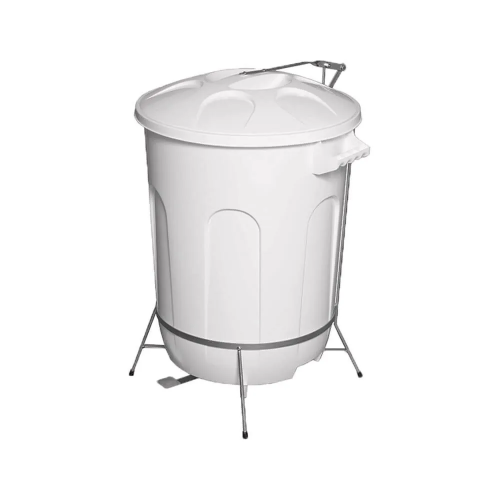 LIXEIRA COM PEDAL DE METAL 100 LITROS BRANCA