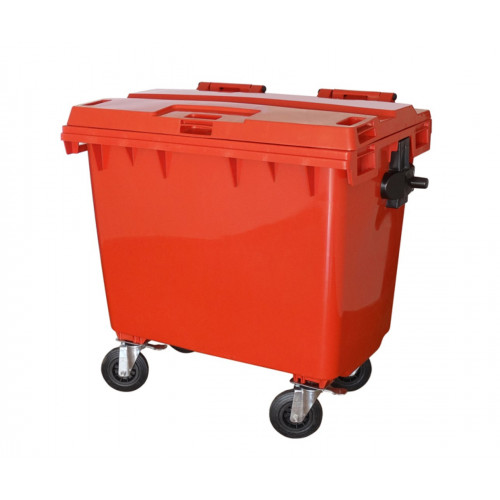 Container Plástico 660 Lts - Reforçado - Contentor Vermelho