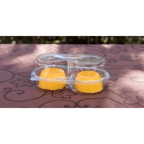 EMBALAGEM PARA 2 DOCES 16,7CMx9,5CMx6,5CM CRISTAL GALVANOTEK CX C/ 100 UN (G14)
