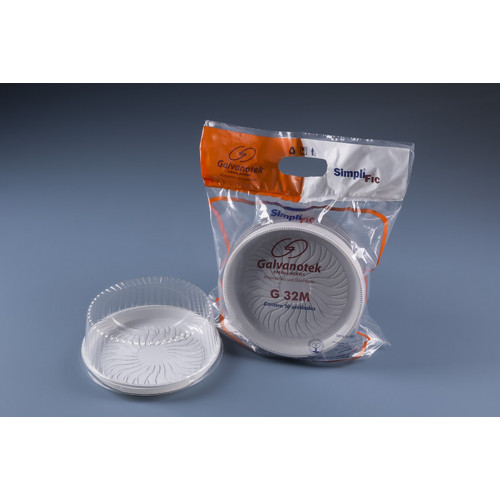 EMBALAGEM PARA BOLO/TORTA 21CMx9CM MÉDIA BRANCA SIMPLIFIC GALVANOTEK PT C/ 10 UN (G32MBRSF)