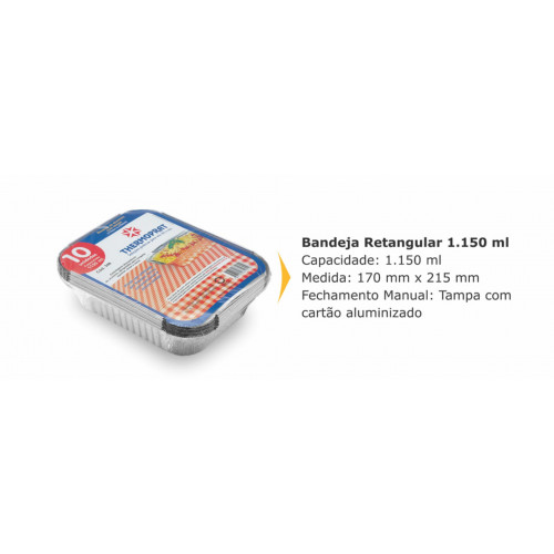 BANDEJA ALUMINIO 1150 GR THERMOPRAT - 1 PACOTE C/ 10 UNIDADES