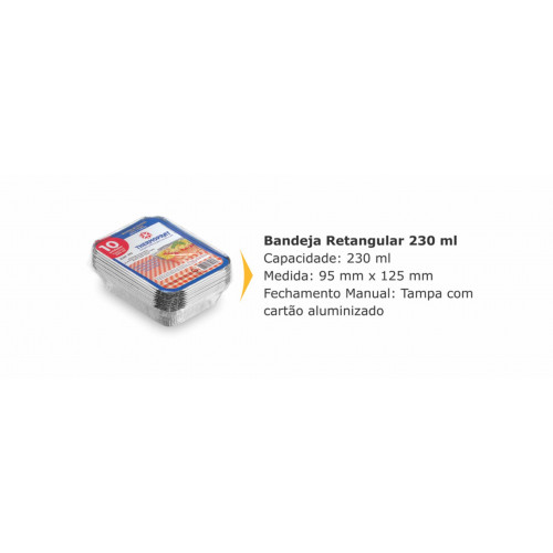 BANDEJA ALUMÍNIO 230 GR THERMOPRAT - CAIXA C/ 90 PACOTES C/10 UNIDADES