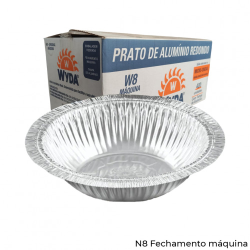 PRATO ALUMÍNIO NR 08 FECHAMENTO MÁQUINA WYDA - 400 UNIDADES