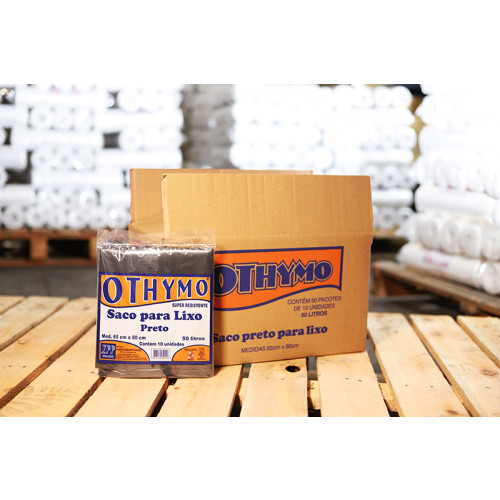 SACO DE LIXO 50 LITROS 65X80X005 PRETO OTHIMO CX C/ 500 UN ZPP
