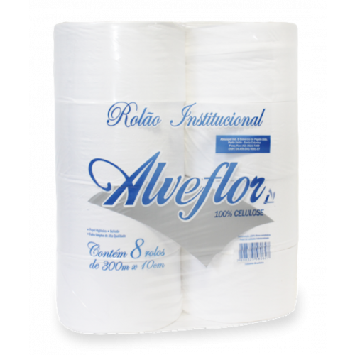 HIGIENICO FS 8X300 MT LUXO ABBASPEL - 2121 ALVEFLOR FD COM 8 UN