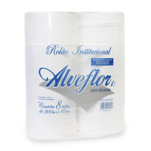 HIGIENICO FS 8X300 MT LUXO ABBASPEL - 2121 ALVEFLOR FD COM 8 UN