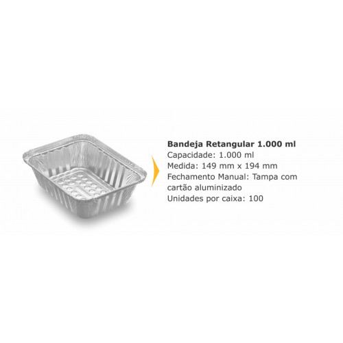 BANDEJA ALUMÍNIO 1000 GR THERMOPRAT - CAIXA C/ 200 UNIDADES