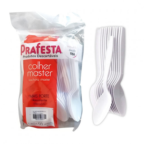 COLHER MASTER PRAFESTA BRANCA PT C/ 50 UN (8881)