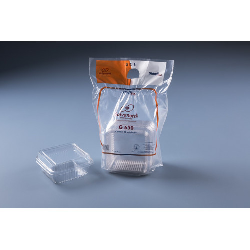 EMBALAGEM PARA DOCE QUADRADO 200 ML 10,7x10,7x4,7CM SIMPLIFIC GALVANOTEK PT C/ 10 UN (G650)