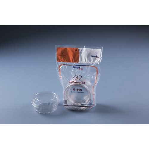 EMBALAGEM PARA DOCE REDONDO 170 ML 10,6x4,6CM SIMPLIFIC GALVANOTEK PT C/ 10 UN (G640)