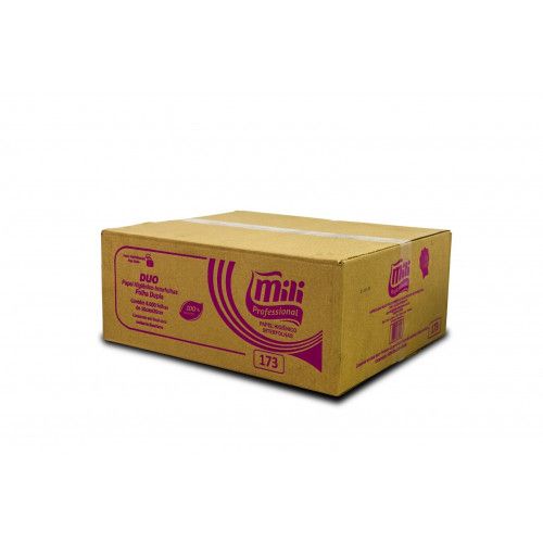 PAPEL HIGIÊNICO FOLHA DUPLA INTERFOLHADO DUO 100% CELULOSE MILI C/ 8000 UN (173/1741)
