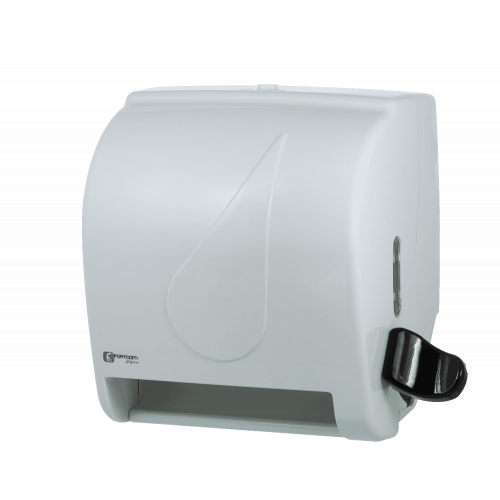 DISPENSER PARA PAPEL TOALHA BOBINA ALAVANCA C/VISOR FORTCOM CX C/ 1 UN (LDAL200)