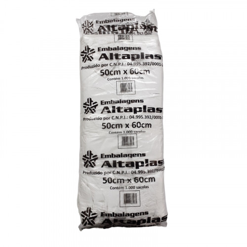 Sacola Plástica 50X60 Branca C/2,5 Kg Atp - Fardo Com 2,5 Kg