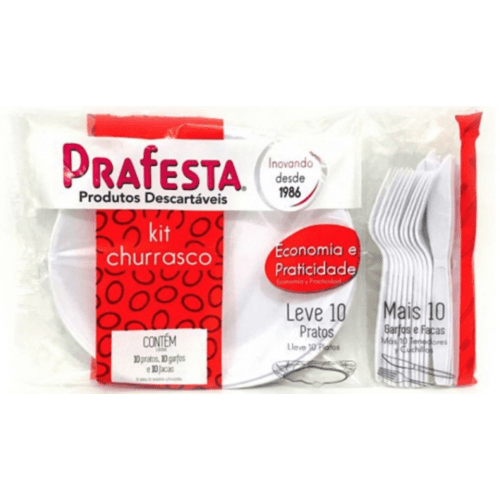 CJ PRATO+GARFO MASTER CHURRASCO PRAFESTA BRANCO PT CX C/ 200 UN (6101)