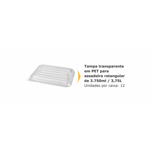 TAMPA PET P/ ASSADEIRA RETANGULAR 3,75 LT THERMOPRAT - 1 UNIDADE