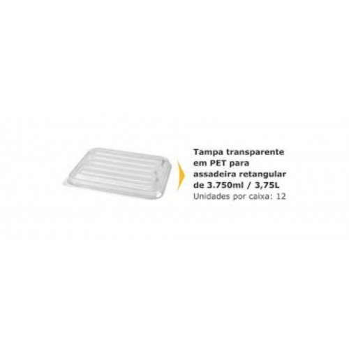 TAMPA PET P/ ASSADEIRA RETANGULAR 3,75 LT THERMOPRAT - CAIXA C/ 12 UNIDADES
