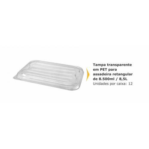 TAMPA PET ASSADEIRA RETANGULAR 8,5 LT THERMOPRAT - 1 UNIDADE