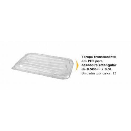 TAMPA PET ASSADEIRA RETANGULAR 8,5 LT THERMOPRAT - CAIXA C/ 12 UNIDADES
