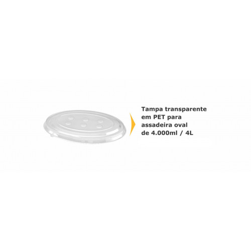 TAMPA PET OVAL P/ ASSADEIRA 4 LT THERMOPRAT - 1 UNIDADE