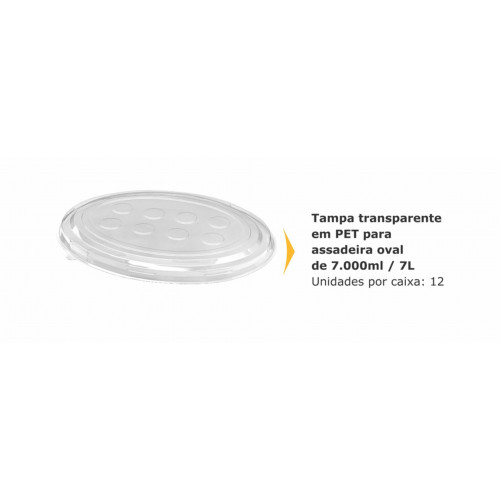 TAMPA PET OVAL P/ ASSADEIRA 7 LT THERMOPRAT - 1 UNIDADE