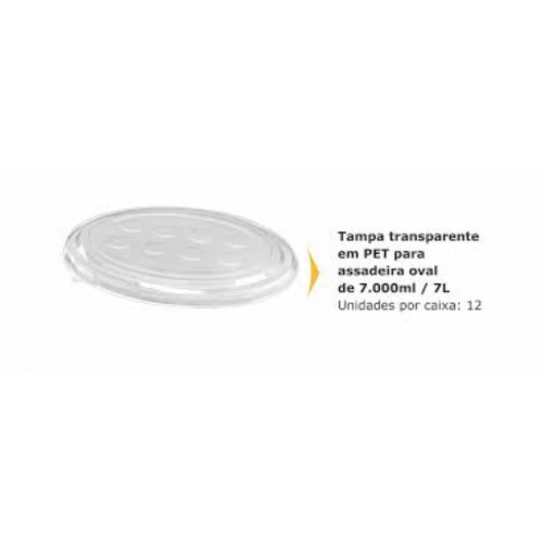 TAMPA PET OVAL P/ ASSADEIRA 7 LT THERMOPRAT - CAIXA C/ 12 UNIDADES