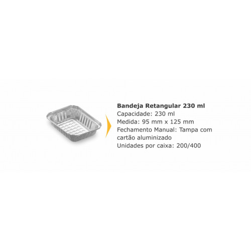 BANDEJA ALUMíNIO 230 GR THERMOPRAT - CAIXA C/ 200 UNIDADES
