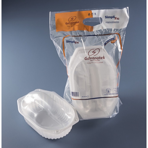 EMBALAGEM PARA FRANGO ASSADO 26x18x13 BRANCO SIMPLIFIC GALVANOTEK PT C/ 10 UN (G100)