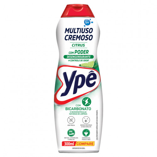 Limpador Saponáceo Cremoso Multiuso Ypê 300ml Citrus 24 Un