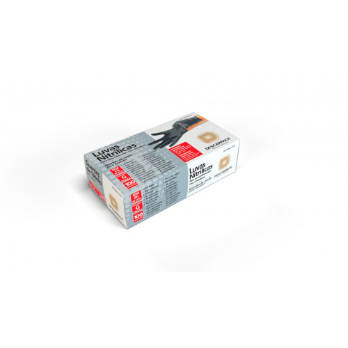LUVA NITRÍLICA SEM PÓ PRETA DESCARPACK GRANDE CX C/ 2000 UN