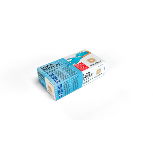 LUVA NITRILICA S/PO AZUL DESCARPACK - 433401-GRANDE CX COM 100 UN