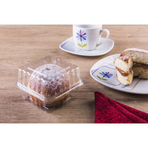 EMBALAGEM PARA DOCE QUADRADO COM TAMPA ARTICULADA 500 ML 10,8x10,6x7,4CM GALVANOTEK CX C/ 150 UN (G658)