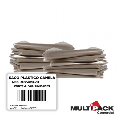SACO PLÁSTICO BD CANELADO 30X50X0,20 C/ 500 UN ZPP