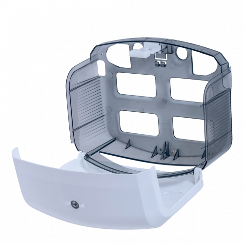 DISPENSER MINI PARA PAPEL TOALHA INTERFOLHADO BRANCO/FUME ELISA CX C/ 6 UN (EL-INMBF)