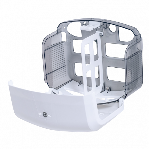 DISPENSER PARA PAPEL HIGIÊNICO INTERFOLHADO BRANCO/FUME ELISA C/ 1 UN (EL-KKBF)