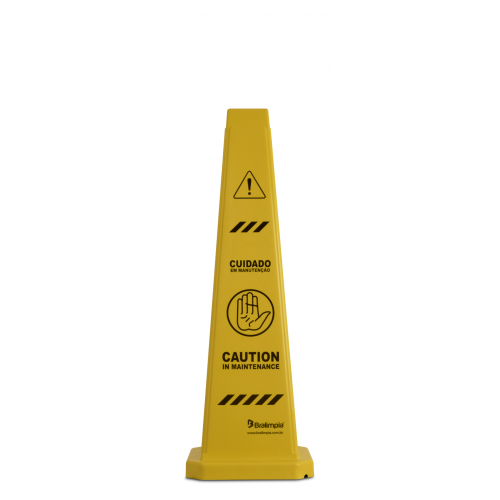 CONE SINALIZADOR CUIDADO EM MANUTENÇÃO BRALIMPIA (CONE0005)