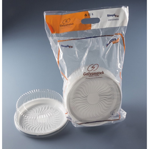 EMBALAGEM PARA BOLO/TORTA 27,5x10CM BRANCO MEDIO SIMPLIFIC GALVANOTEK CX C/ 40 UN (G50M)