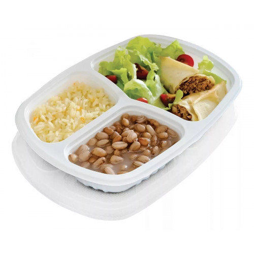 BANDEJA COM 3 DIVISORIAS 28x18x5,3CM SIMPLIFIC GALVANOTEK PT C/ 10 UN (G330)