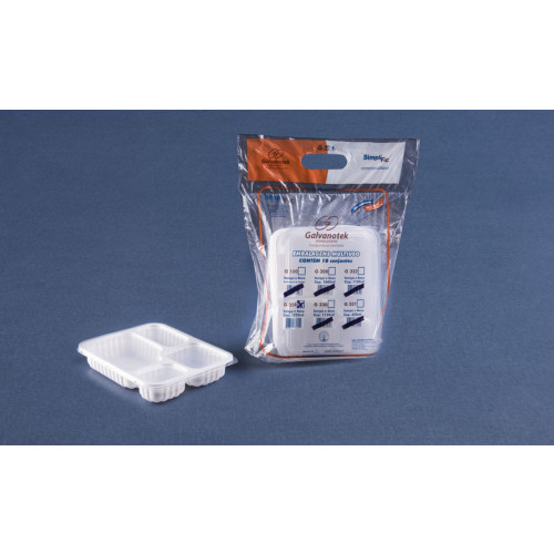 BANDEJA COM 4 DIVISORIAS 27x21x4,5CM BRANCO SIMPLIFIC GALVANOTEK CX C/ 80 UN (G324)