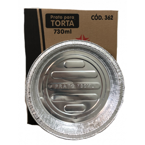 PRATO ALUMÍNIO P/ TORTA 730ML THERMOPRAT - CAIXA C/ 100 UNIDADES