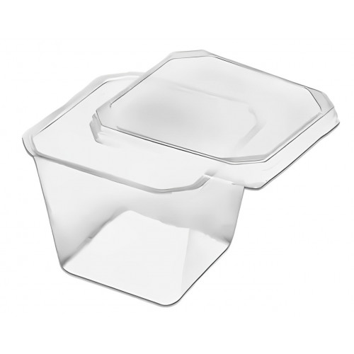 POTE QUADRADO C/ TAMPA 500 ML PRAFESTA PT C/ 20 UN (8470)