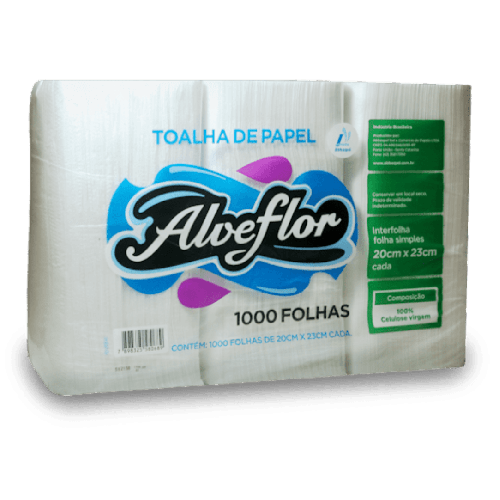 TOALHA PAPEL INTERF 20X20CM ABBASPEL - 2530 UN COM 1000 UN