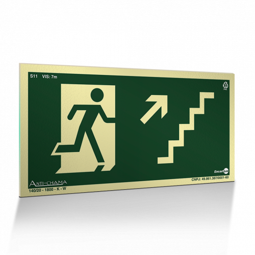 PS 25X15 ROTA FUGA ESCADA SUB DIREITA ENC - PAF-309 UN COM 1 UN