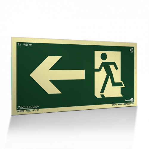 PS 25X15 ROTA FUGA SETA P/ESQUERDA ENCART - PAF-703 UN COM 1 UN