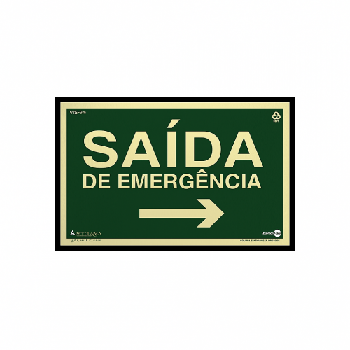 PS 25X15 SAIDA EMERGENCIA SETA DIREITA - PAF-311 UN COM 1 UN