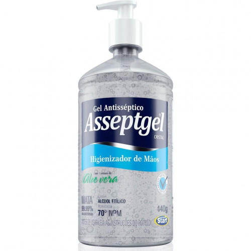 ALCOOL GEL 420 GR A VERA ASSEPTGEL - 2992 V PUMP UN COM 1 UN