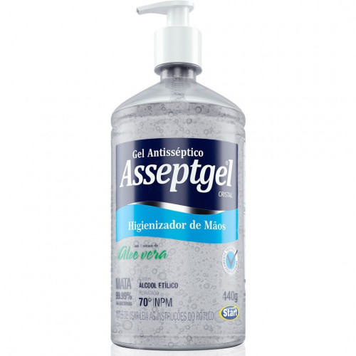 ALCOOL GEL 420 GR A VERA ASSEPTGEL - 2992 V PUMP CX COM 24 UN