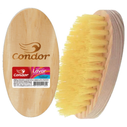 ESCOVA LAVAR ROUPA OVAL MADEIRA CONDOR - 16 UN COM 1 UN