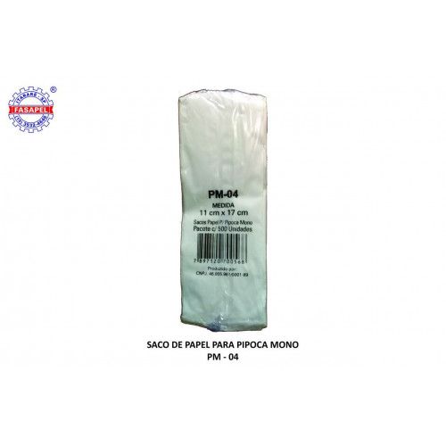 SACO DE PAPEL MONO PARA PIPOCA FASAPEL NR 4 PT C/ 500 UN