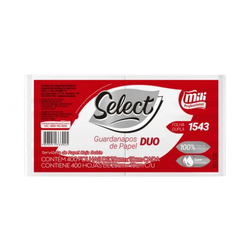 GUARDANAPO FOLHA DUPLA INTERFOLHADO 10X20CM 28GR (1543)